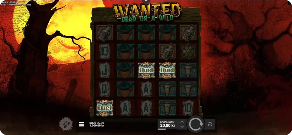 Wanted Dead or a Wild Slot Duel at Dawn – bonusrunda med VS-symboler och multiplikatorer
