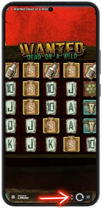 Wanted Dead or a Wild Slot – välj insatsnivå med pilknapparna